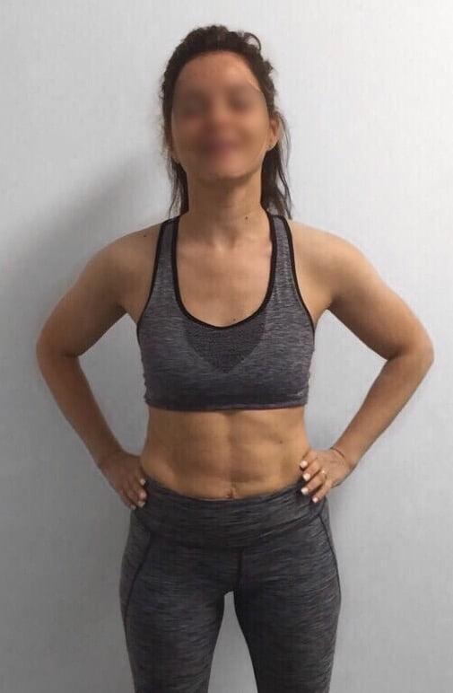 Female body transformation after photo at Roar Fitness