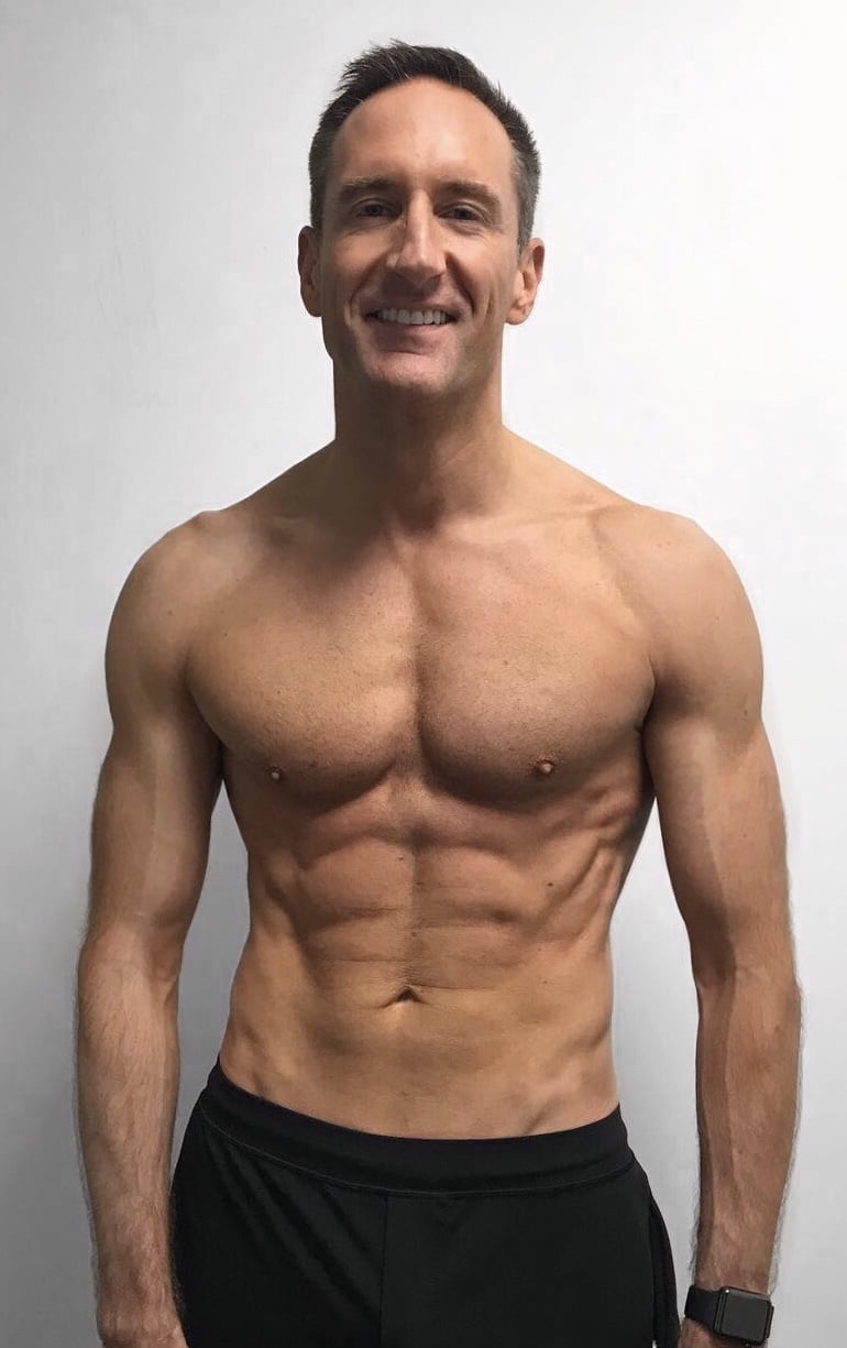 Male body transformation after photo with muscle definition at Roar Fitness