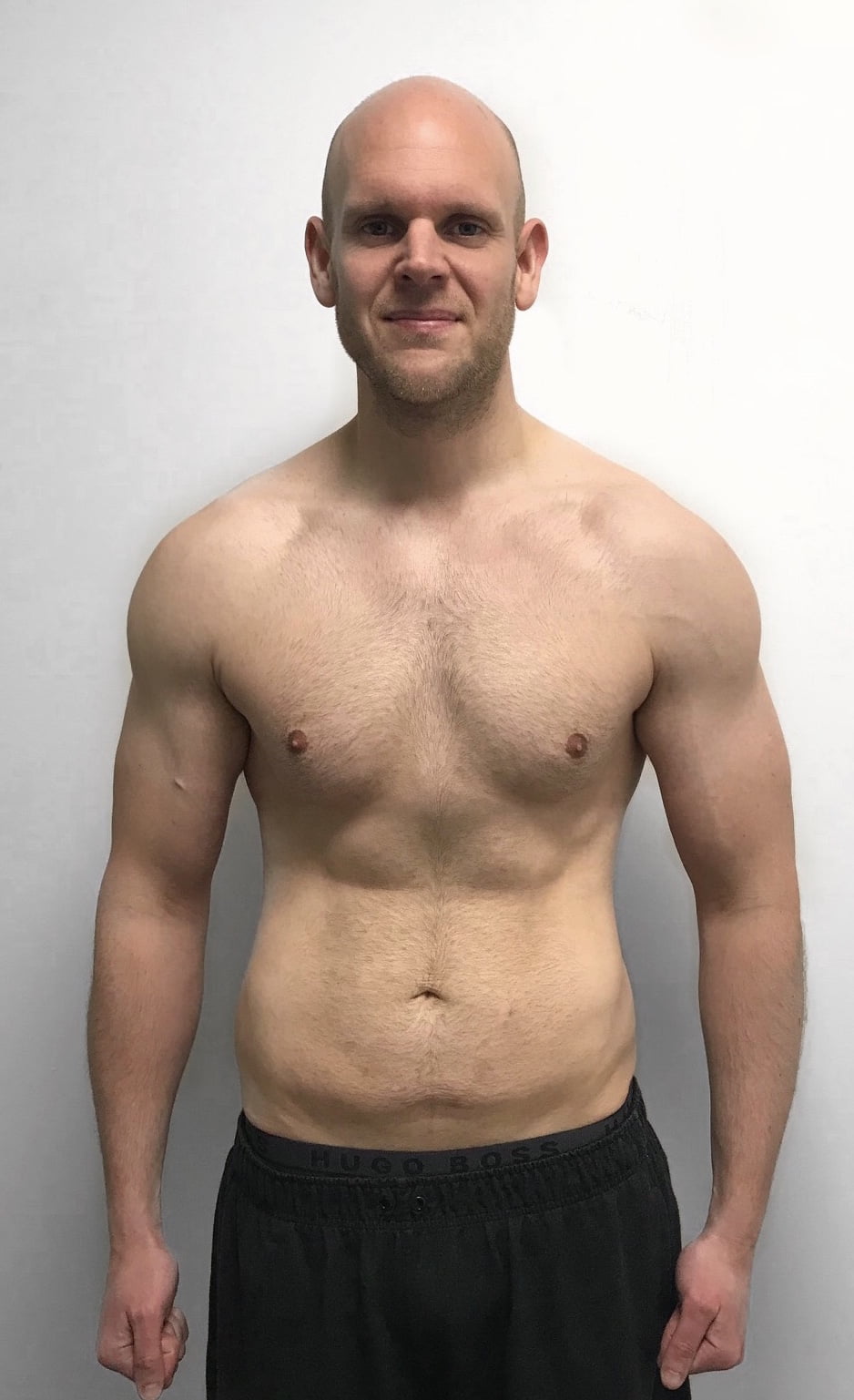 Male body transformation after photo at Roar Fitness London