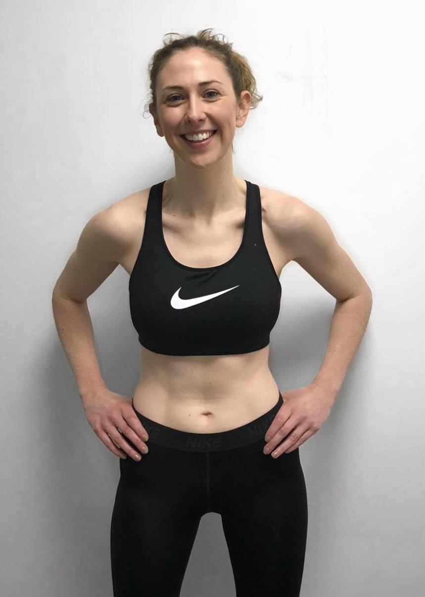 Female body transformation before after at Roar Fitness