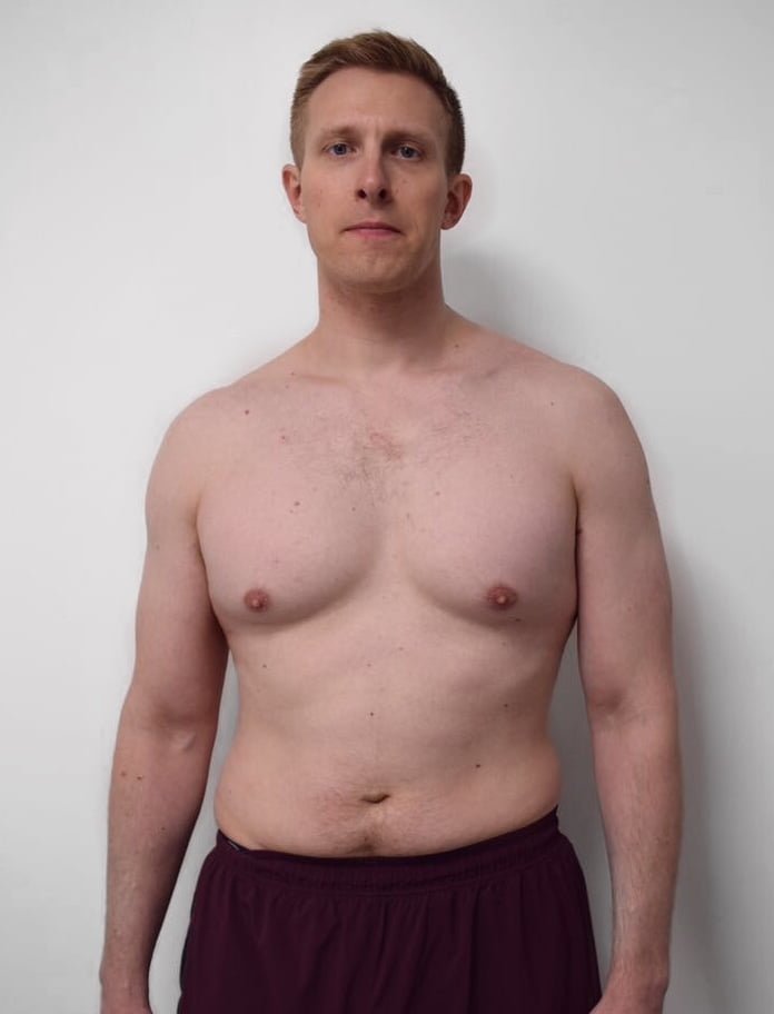 Male body transformation after photo at Roar Fitness London personal training