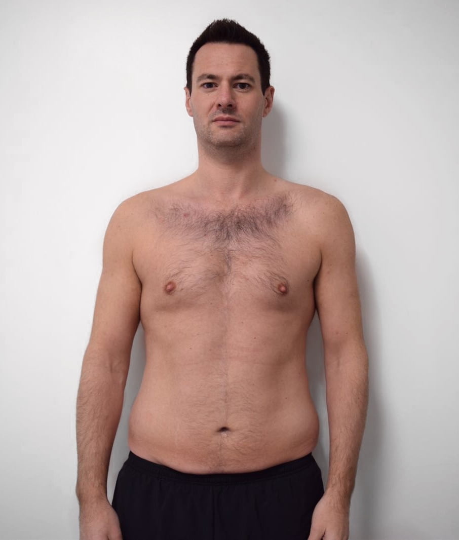 Male body transformation after photo at Roar Fitness London