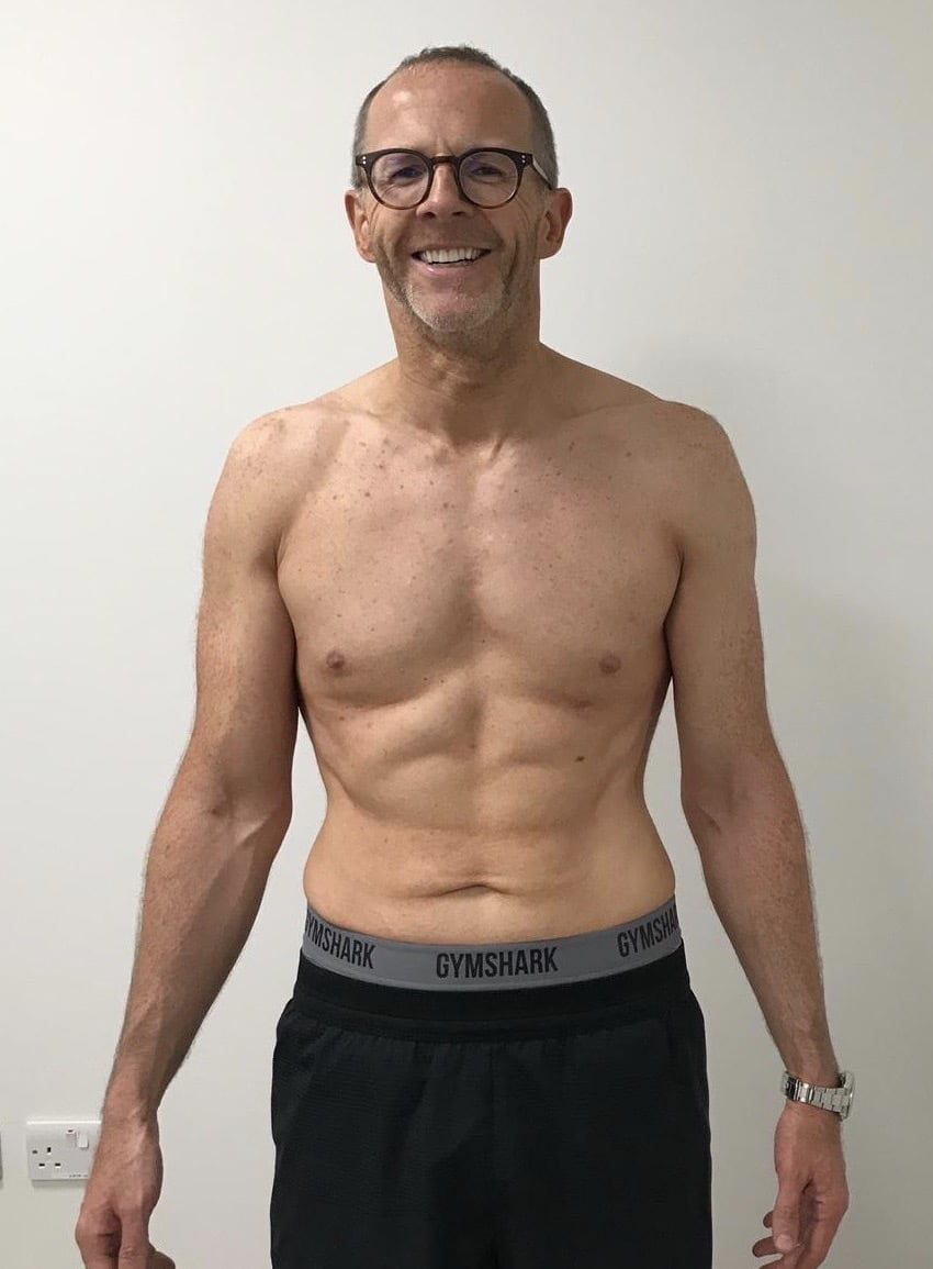 Male body transformation after photo at Roar Fitness London