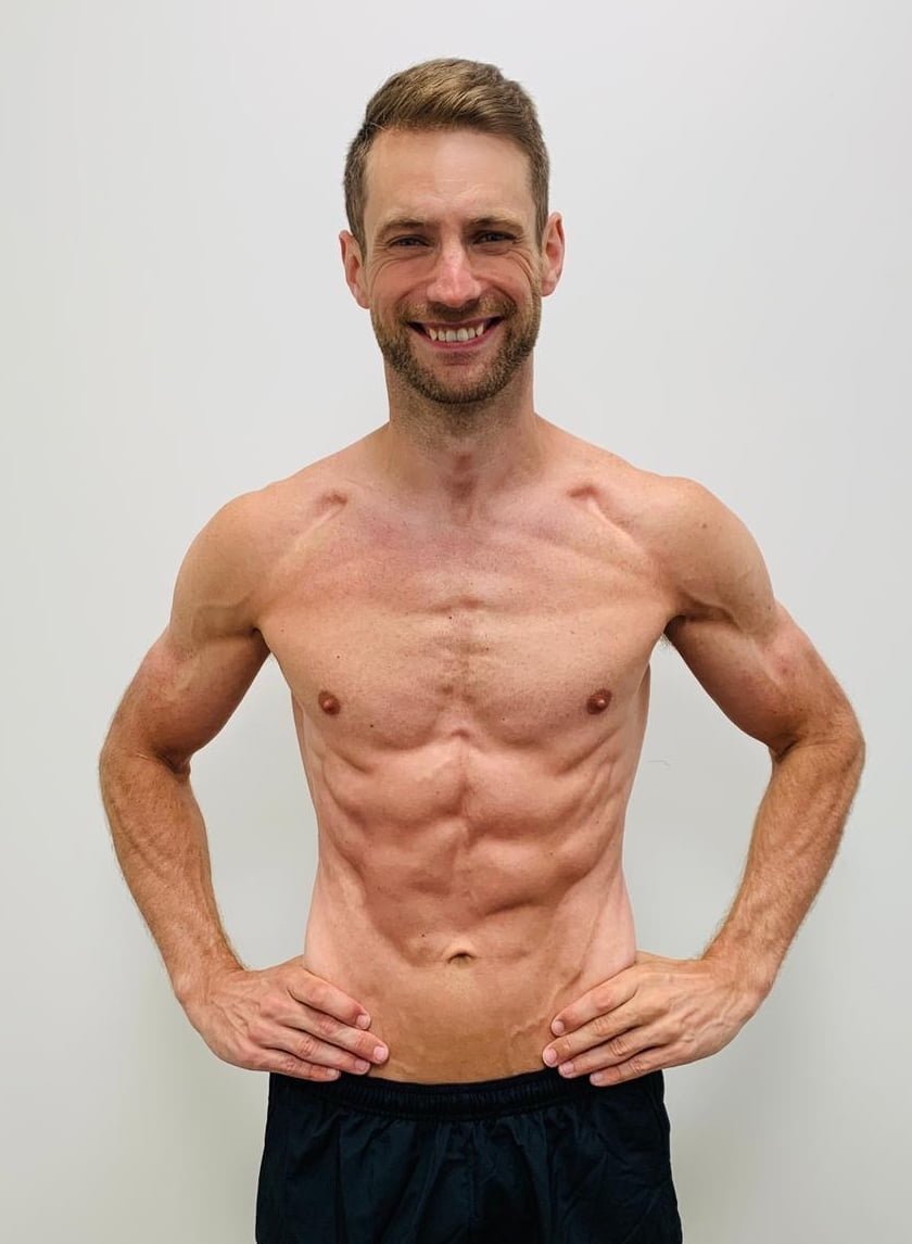 Male body transformation after photo at Roar Fitness