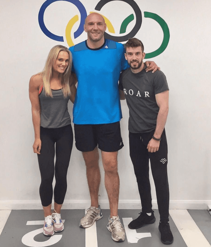 Ben Kay with Sarah Lindsay at Roar Fitness personal training London