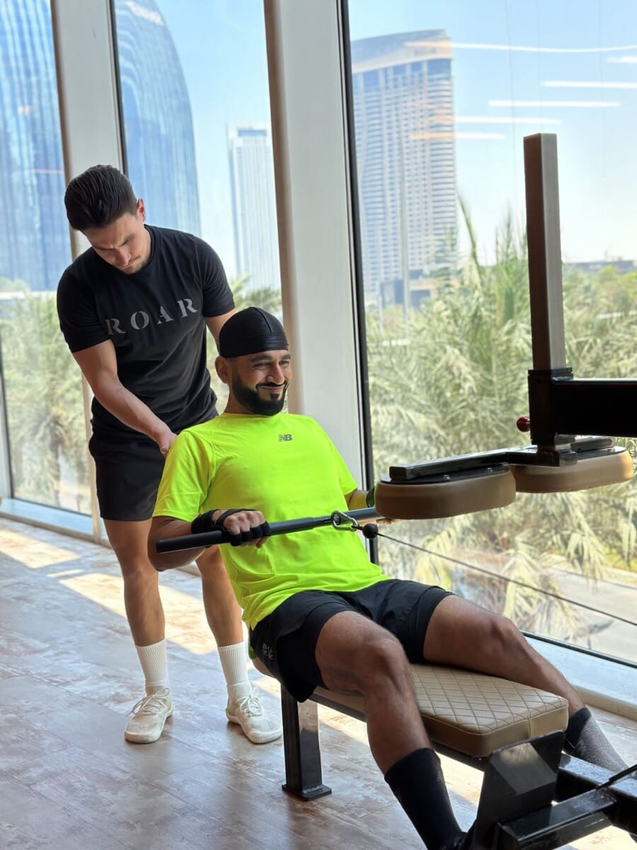 Personal trainer coaching at Roar Fitness Dubai premium training studio