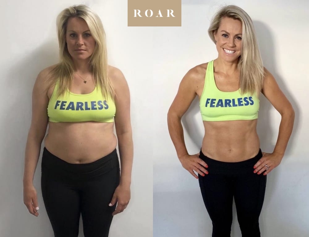 Chemmy's female body transformation, before and after personal training at ROAR Fitness London