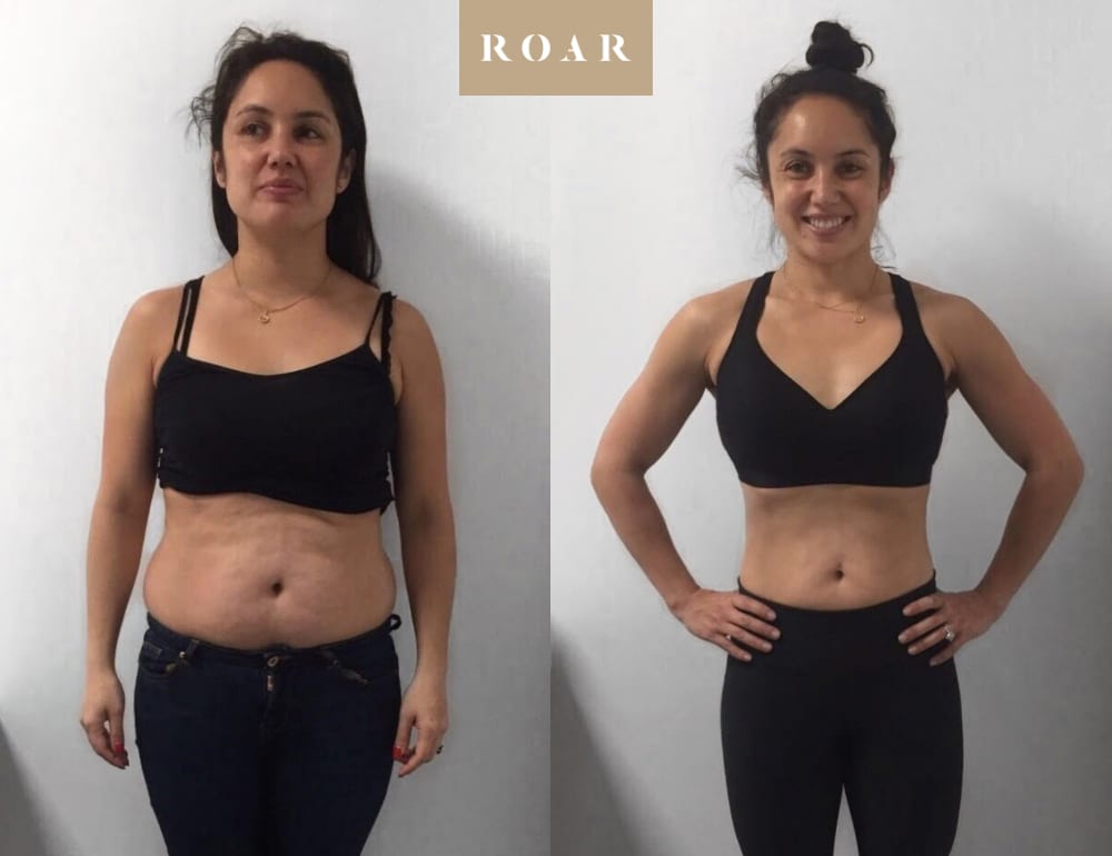 Mai Lan's female body transformation, before and after personal training at ROAR Fitness London