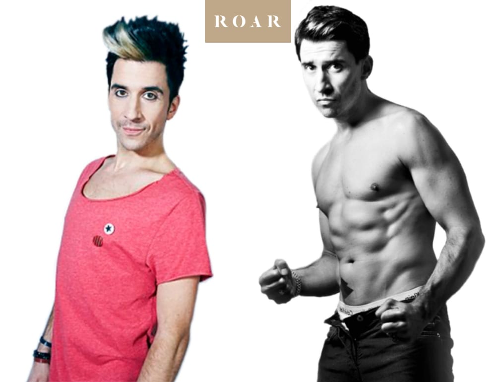 Russell Kane before and after his male body transformation with ROAR Fitness London personal training