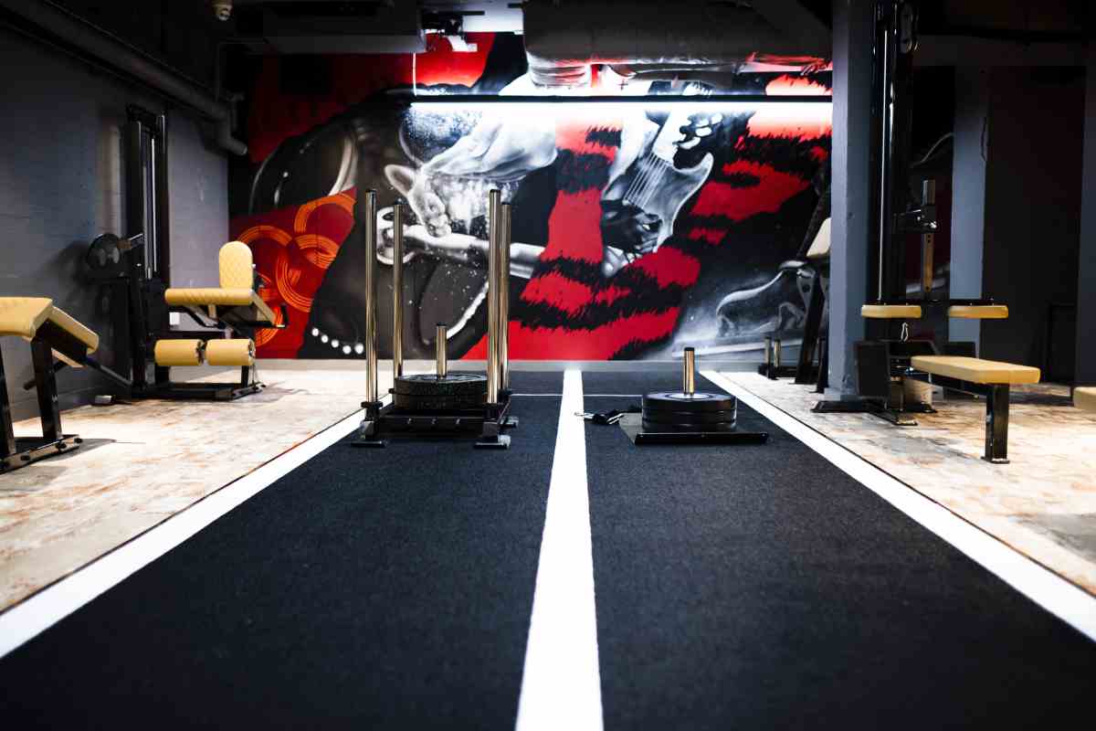 Sled track and strength equipment at Roar Fitness Kensington